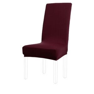 Stretch Spandex Dining Chair Cover Classical Seat Slipcover, Burgundy